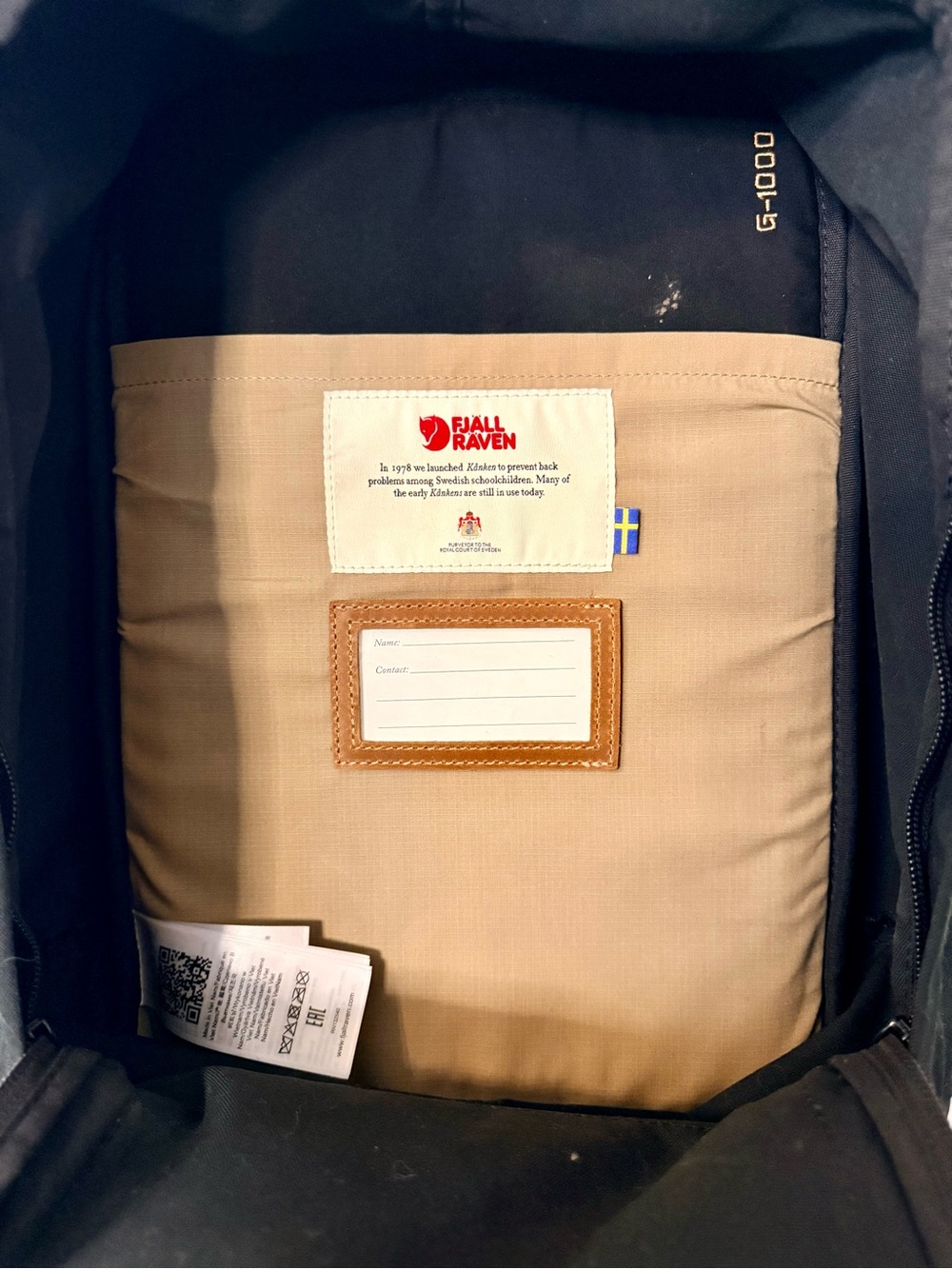 Fjallraven Kånken Black Leather-Trim Backpack - Picture 4 of 7
